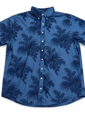 Brooks Brothers 1818 2XLT Blue Tropical Floral Supima Cotton Button Down Shirt